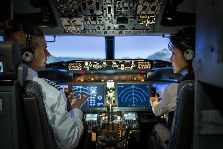 Image of pilots in cockpit