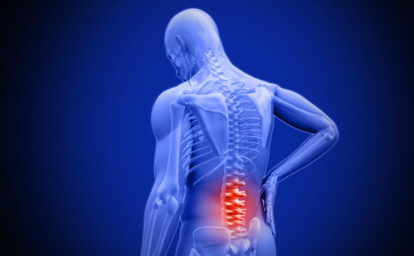 Digital human with red area in lower back