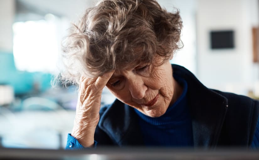 Older woman looking confused